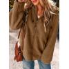 imageEVALESS Womens Fleece Jacket Long Sleeve Zip Up Sherpa Coats 2025 Fall Winter Trendy Fuzzy Hooded Jackets with PocketsBrown