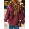 imageEVALESS Womens Fleece Jacket Long Sleeve Zip Up Sherpa Coats 2025 Fall Winter Trendy Fuzzy Hooded Jackets with PocketsBurgundy