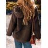 imageEVALESS Womens Fleece Jacket Long Sleeve Zip Up Sherpa Coats 2025 Fall Winter Trendy Fuzzy Hooded Jackets with PocketsCoffee