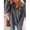 imageEVALESS Womens Fleece Jacket Long Sleeve Zip Up Sherpa Coats 2025 Fall Winter Trendy Fuzzy Hooded Jackets with PocketsDark Grey