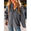 imageEVALESS Womens Fleece Jacket Long Sleeve Zip Up Sherpa Coats 2025 Fall Winter Trendy Fuzzy Hooded Jackets with PocketsDark Grey
