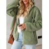 imageEVALESS Womens Fleece Jacket Long Sleeve Zip Up Sherpa Coats 2025 Fall Winter Trendy Fuzzy Hooded Jackets with PocketsGreen
