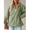 imageEVALESS Womens Fleece Jacket Long Sleeve Zip Up Sherpa Coats 2025 Fall Winter Trendy Fuzzy Hooded Jackets with PocketsGreen