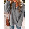 imageEVALESS Womens Fleece Jacket Long Sleeve Zip Up Sherpa Coats 2025 Fall Winter Trendy Fuzzy Hooded Jackets with PocketsGrey