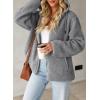 imageEVALESS Womens Fleece Jacket Long Sleeve Zip Up Sherpa Coats 2025 Fall Winter Trendy Fuzzy Hooded Jackets with PocketsGrey