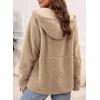 imageEVALESS Womens Fleece Jacket Long Sleeve Zip Up Sherpa Coats 2025 Fall Winter Trendy Fuzzy Hooded Jackets with PocketsKhaki