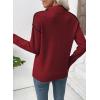 imageEVALESS Womens Sweaters V Neck Long Sleeve Quarter Zip Collared Ribbed Knit Dressy Casual Pullover Sweaters OutfitsRed