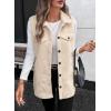 imageEVALESS Womens Warm Sherpa Fleece Sleeveless Button Down Long Vest Sherpa Jackets Coat OuterwearBeige