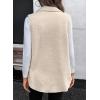 imageEVALESS Womens Warm Sherpa Fleece Sleeveless Button Down Long Vest Sherpa Jackets Coat OuterwearBeige