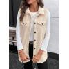 imageEVALESS Womens Warm Sherpa Fleece Sleeveless Button Down Long Vest Sherpa Jackets Coat OuterwearBeige