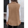 imageEVALESS Womens Warm Sherpa Fleece Sleeveless Button Down Long Vest Sherpa Jackets Coat OuterwearKhaki