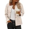imageEVALESS Jackets for Women Fall Fashion 2025 Lightweight Coat Button Down Cropped Shackets With PocketsApricot