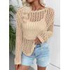 imageEVALESS Off The Shoulder Loose Knit Summer Sweater for Women Beach Vacation Clothes for Women Trendy 2026Beige