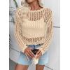 imageEVALESS Off The Shoulder Loose Knit Summer Sweater for Women Beach Vacation Clothes for Women Trendy 2026Beige