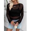 imageEVALESS Off The Shoulder Loose Knit Summer Sweater for Women Beach Vacation Clothes for Women Trendy 2026Black
