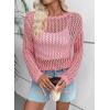 imageEVALESS Off The Shoulder Loose Knit Summer Sweater for Women Beach Vacation Clothes for Women Trendy 2026Pink