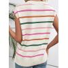 imageEVALESS Short Sleeve Sweaters for Women Trendy Crewneck Striped Knit Tops 2026 Spring Summer Outfits Cap Sleeve Sweater VestLight Pink