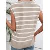 imageEVALESS Short Sleeve Sweaters for Women Trendy Crewneck Striped Knit Tops 2026 Spring Summer Outfits Cap Sleeve Sweater VestParchment