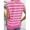 imageEVALESS Short Sleeve Sweaters for Women Trendy Crewneck Striped Knit Tops 2026 Spring Summer Outfits Cap Sleeve Sweater VestRose Red