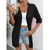 imageEVALESS Womens Crochet Knit Cardigan Sweaters Short Sleeve Open Front Kimonos Boho Tops Lightweight Casual VacationBlack