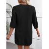 imageEVALESS Womens Crochet Knit Cardigan Sweaters Short Sleeve Open Front Kimonos Boho Tops Lightweight Casual VacationBlack