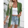 imageEVALESS Womens Crochet Knit Cardigan Sweaters Short Sleeve Open Front Kimonos Boho Tops Lightweight Casual VacationGreen