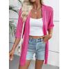imageEVALESS Womens Crochet Knit Cardigan Sweaters Short Sleeve Open Front Kimonos Boho Tops Lightweight Casual VacationSachet Pink