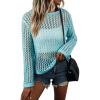 imageEVALESS Off The Shoulder Loose Knit Summer Sweater for Women Beach Vacation Clothes for Women Trendy 2026Light Blue