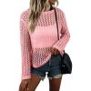 imageEVALESS Off The Shoulder Loose Knit Summer Sweater for Women Beach Vacation Clothes for Women Trendy 2026Pink
