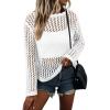 imageEVALESS Off The Shoulder Loose Knit Summer Sweater for Women Beach Vacation Clothes for Women Trendy 2026White