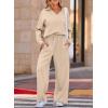 imageEVALESS Two Piece Sets for Women Lounge Sets Casual V Neck Sweatshirt and Wide Leg Sweatpants Matching Sets Women ClothingApricot