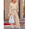 imageEVALESS Two Piece Sets for Women Lounge Sets Casual V Neck Sweatshirt and Wide Leg Sweatpants Matching Sets Women ClothingApricot