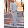 imageEVALESS Two Piece Sets for Women Lounge Sets Casual V Neck Sweatshirt and Wide Leg Sweatpants Matching Sets Women ClothingBeau Blue