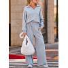 imageEVALESS Two Piece Sets for Women Lounge Sets Casual V Neck Sweatshirt and Wide Leg Sweatpants Matching Sets Women ClothingBeau Blue