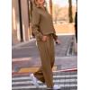 imageEVALESS Two Piece Sets for Women Lounge Sets Casual V Neck Sweatshirt and Wide Leg Sweatpants Matching Sets Women ClothingCoffee