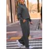 imageEVALESS Two Piece Sets for Women Lounge Sets Casual V Neck Sweatshirt and Wide Leg Sweatpants Matching Sets Women ClothingDark Grey