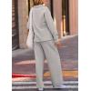imageEVALESS Two Piece Sets for Women Lounge Sets Casual V Neck Sweatshirt and Wide Leg Sweatpants Matching Sets Women ClothingGray
