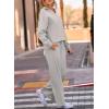 imageEVALESS Two Piece Sets for Women Lounge Sets Casual V Neck Sweatshirt and Wide Leg Sweatpants Matching Sets Women ClothingGray