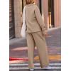 imageEVALESS Two Piece Sets for Women Lounge Sets Casual V Neck Sweatshirt and Wide Leg Sweatpants Matching Sets Women ClothingKhaki