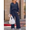 imageEVALESS Two Piece Sets for Women Lounge Sets Casual V Neck Sweatshirt and Wide Leg Sweatpants Matching Sets Women ClothingNavy Blue