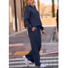 imageEVALESS Two Piece Sets for Women Lounge Sets Casual V Neck Sweatshirt and Wide Leg Sweatpants Matching Sets Women ClothingNavy Blue
