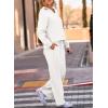 imageEVALESS Two Piece Sets for Women Lounge Sets Casual V Neck Sweatshirt and Wide Leg Sweatpants Matching Sets Women ClothingWhite