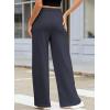 imageEVALESS Womens High Waisted Baggy Drawstring Sweatpants Casual Wide Leg Pants Long Trouser Slacks with PocketsDark Blue