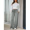 imageEVALESS Womens High Waisted Baggy Drawstring Sweatpants Casual Wide Leg Pants Long Trouser Slacks with PocketsGray 2
