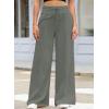 imageEVALESS Womens High Waisted Baggy Drawstring Sweatpants Casual Wide Leg Pants Long Trouser Slacks with PocketsGray 2