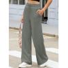 imageEVALESS Womens High Waisted Baggy Drawstring Sweatpants Casual Wide Leg Pants Long Trouser Slacks with PocketsGray 2