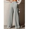 imageEVALESS Womens High Waisted Baggy Drawstring Sweatpants Casual Wide Leg Pants Long Trouser Slacks with PocketsGray