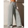 imageEVALESS Womens High Waisted Baggy Drawstring Sweatpants Casual Wide Leg Pants Long Trouser Slacks with PocketsGray