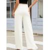 imageEVALESS Womens High Waisted Baggy Drawstring Sweatpants Casual Wide Leg Pants Long Trouser Slacks with PocketsWhite