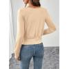 imageEVALESS Womens Tops Fall Cross Wrap V Neck Blouses Dressy Casual Long Sleeve Shirts Trendy 2025Oatmeal